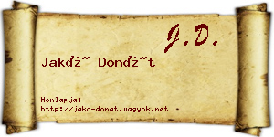 Jakó Donát névjegykártya
